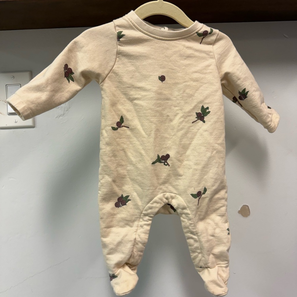 Charming Cream Floral Kids Footie
